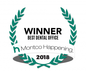 Montco Happening 2018 Winner badge for Best Dental Office.