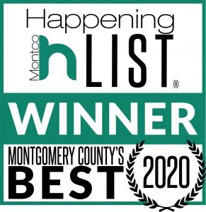 Montco Happening List 2020 Winner badge for Montgomery County's Best.